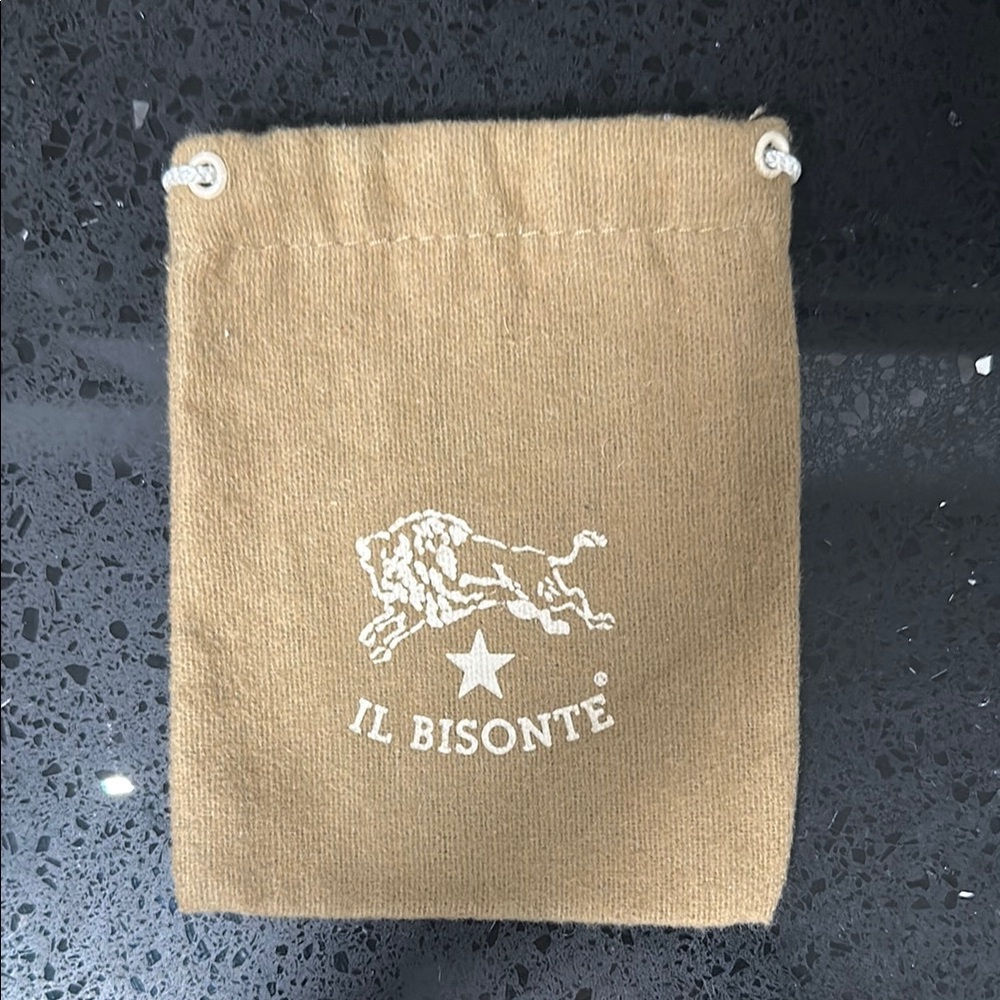 Il Bisonte Tan Drawstring Jewelry Pouch